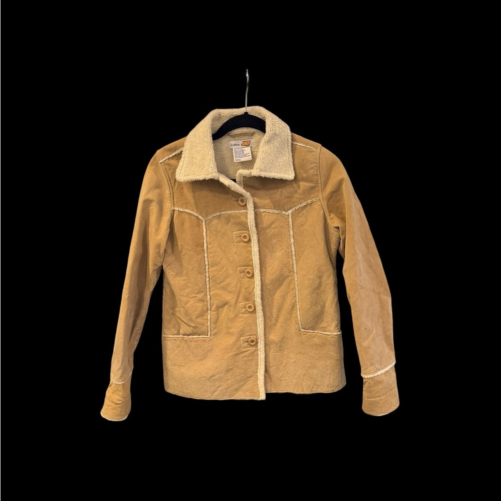 Suede Jacket with Faux Sherpa